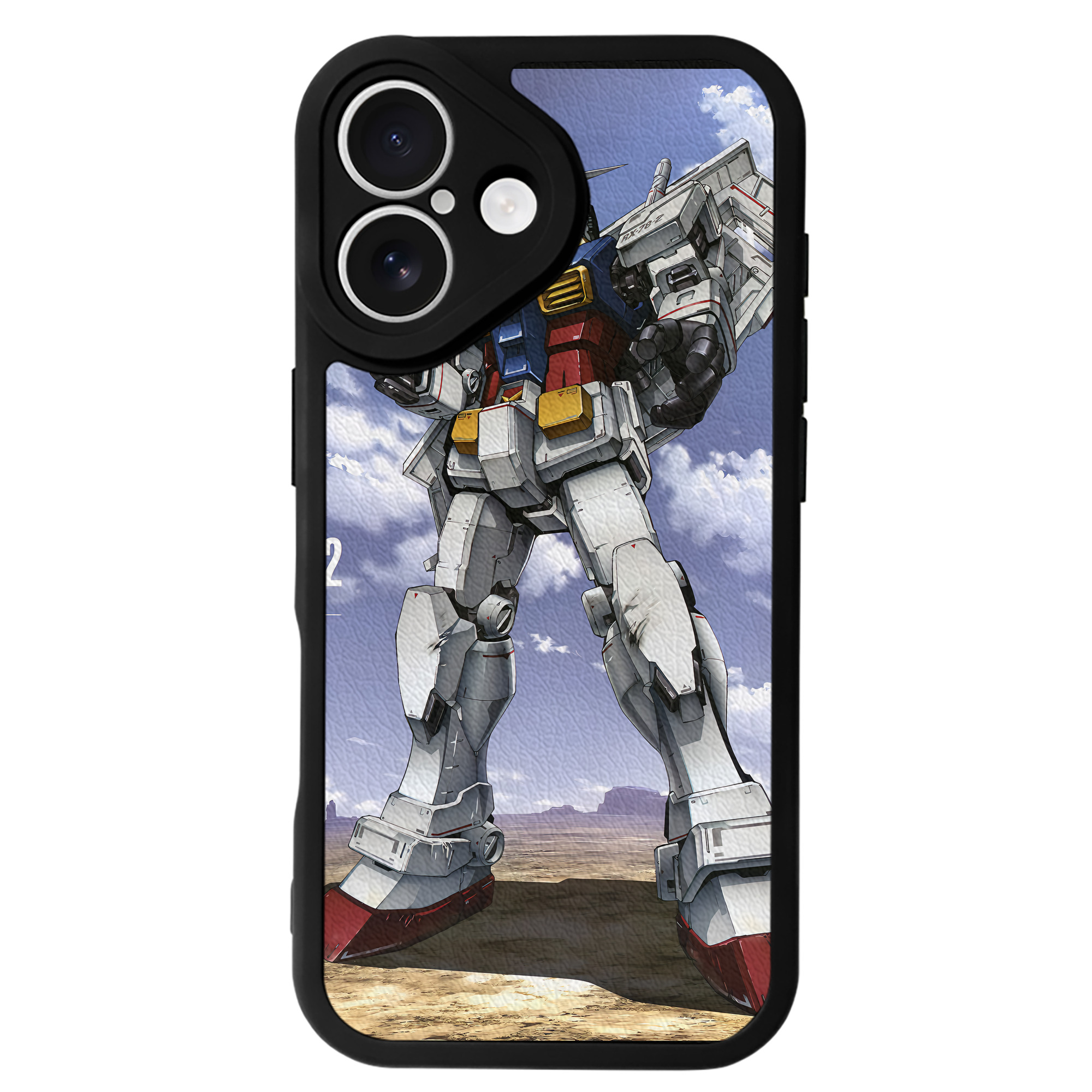 （画像用） 機動戦士ガンダム Mobile Suit Gundam 【iPhone 16シリーズ対応】シリコンスマホケース（レザー調） 材質：シリコン